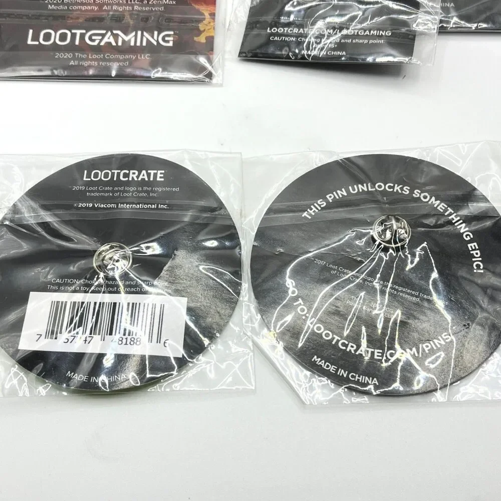 Lootcrate Gaming Fright Pin Lot Doom UAC Patch Power Ranger Ninja Turtle Key